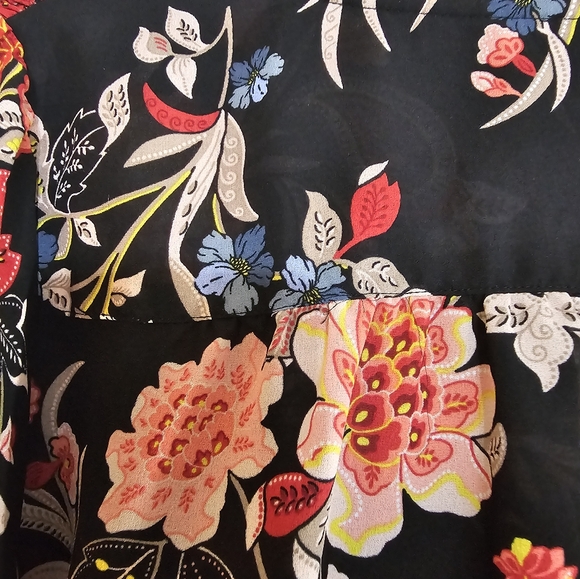 LOFT Paisley Floral Print Long Sleeve Blouse - Picture 6 of 7